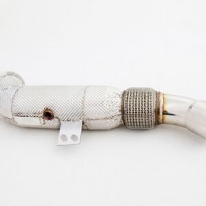 Catless Downpipe,Heat Wrapped,Stainless Steel.For BMW F30/F31/F34,2.0T,N20/B48. 直通头段带隔热层,不锈钢材质，适用于宝马F30/F31/F34，2.0T排量，N20/B48发动机。
